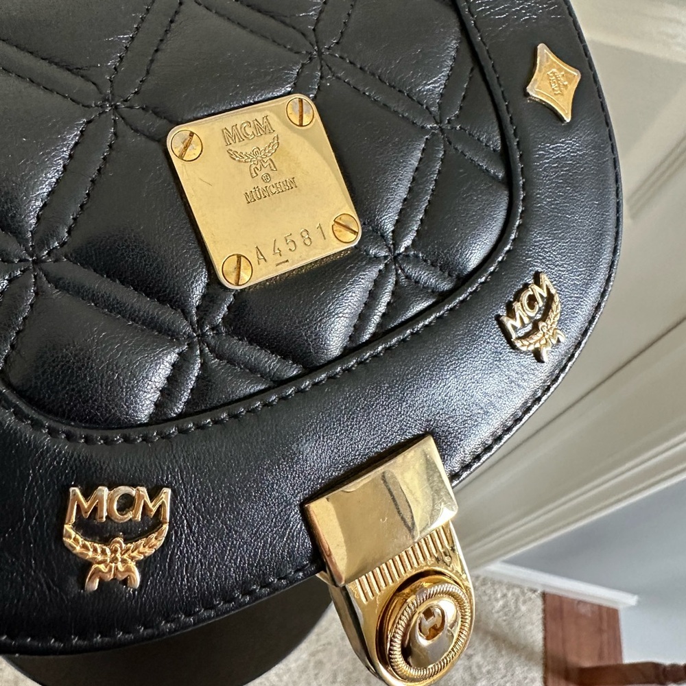 Authentic Mcm Quilted Leather Small Backpack - Bl… - image 3